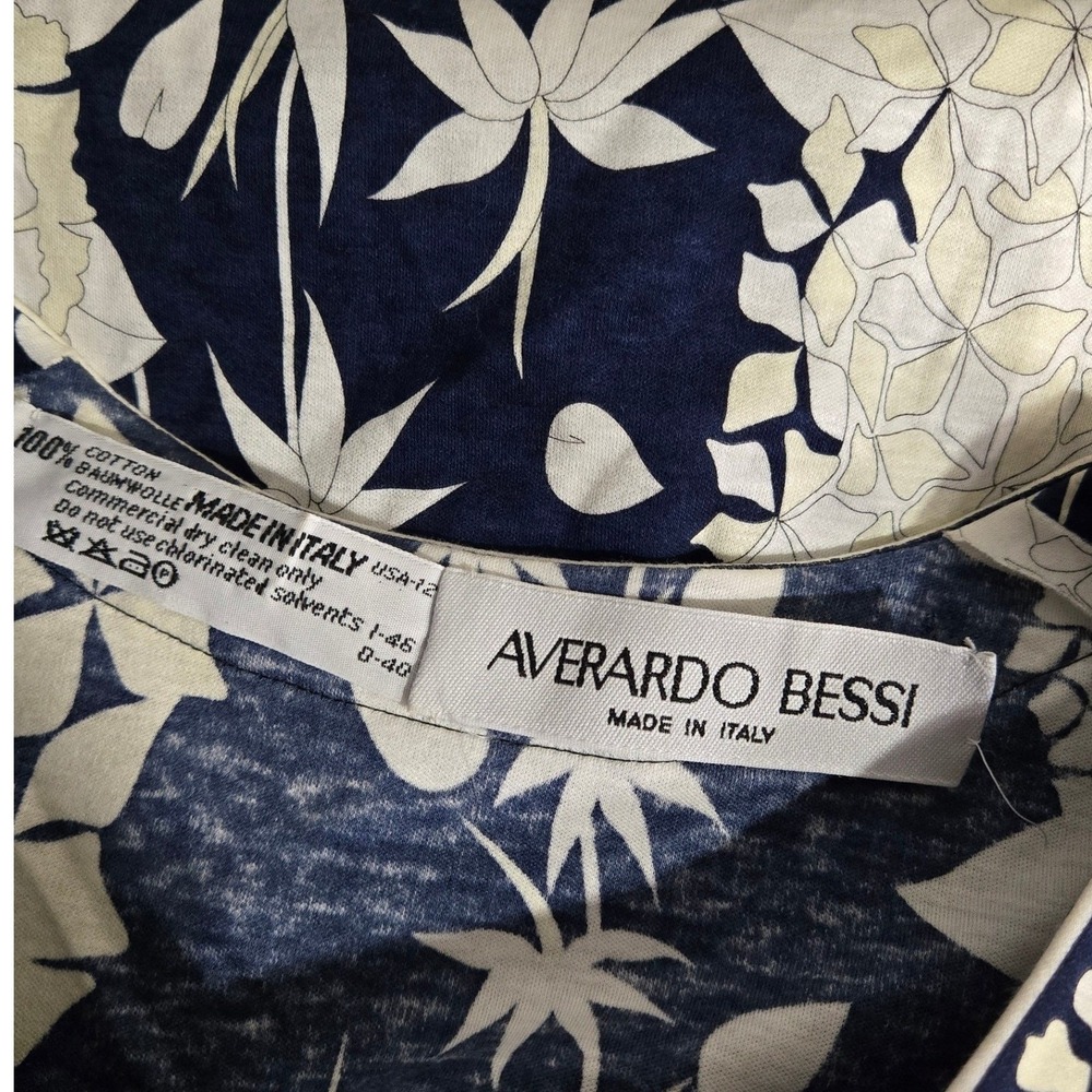 Vintage Averardo Bessi Italy dress Floral 100% Cotton Button A-line Midi 12 L - Picture 3 of 10